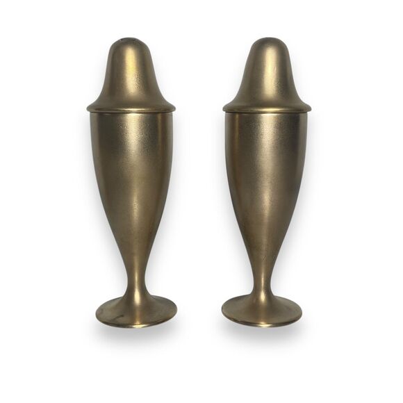 Dirilyte Other - Vintage Dirigold Solid Heavy Bronze Copper Footed Salt & Pepper Shakers Set 4.5"